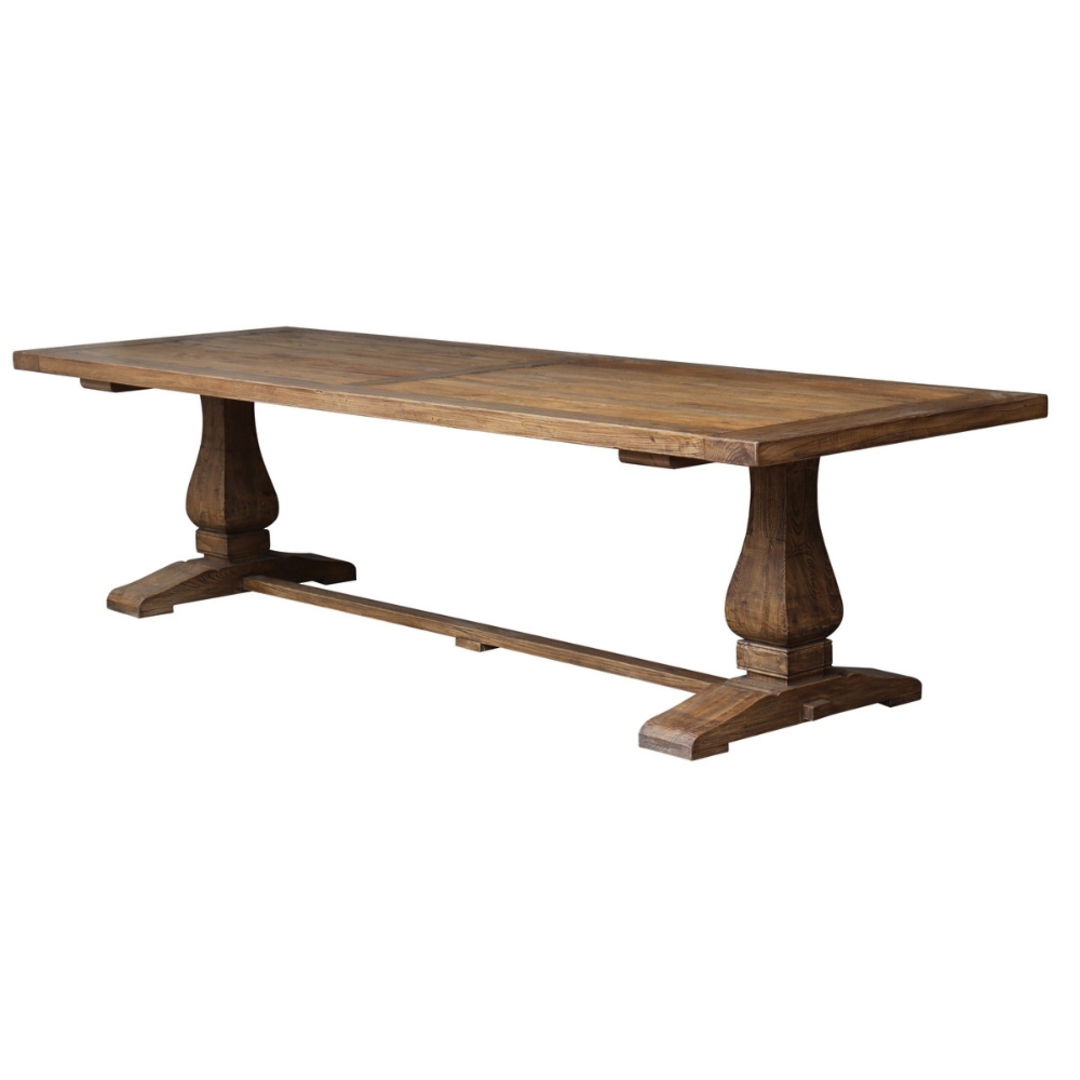 Reclaimed Elm Dining Table with Pedestal Leg 3m image 0